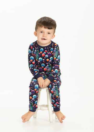 Astronaut HD Two Piece Long Sleeve Pajamas