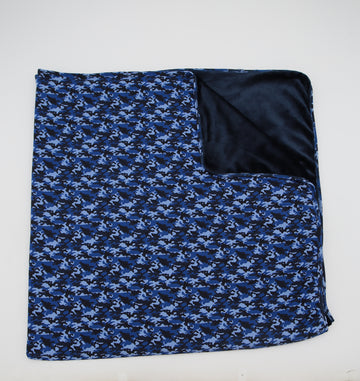 Blue Camo Plush Blanket