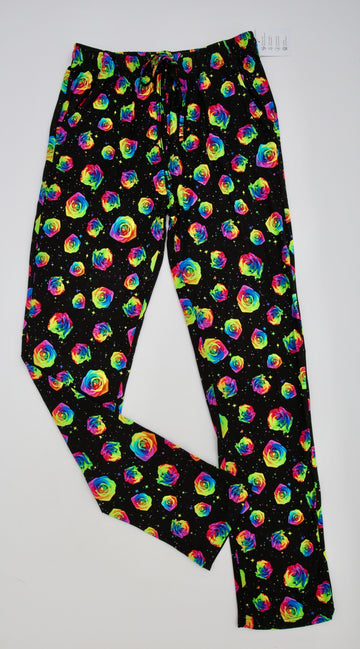 Rainbow Roses Women Pajama Pants