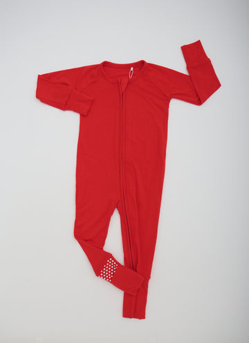 Red bamboo Zippy pajamas