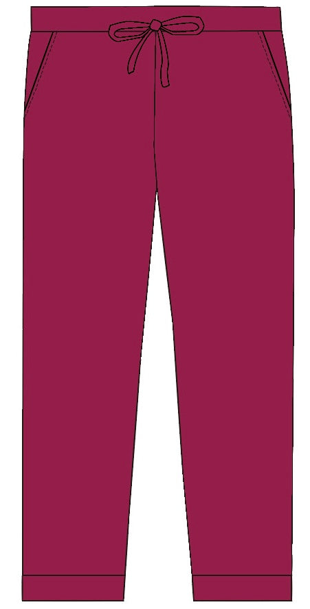 Burgundy women jogger pants