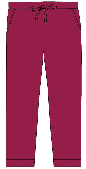 Burgundy women jogger pants