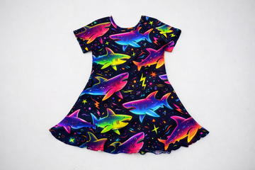Neon shark dress - includes matching shorts