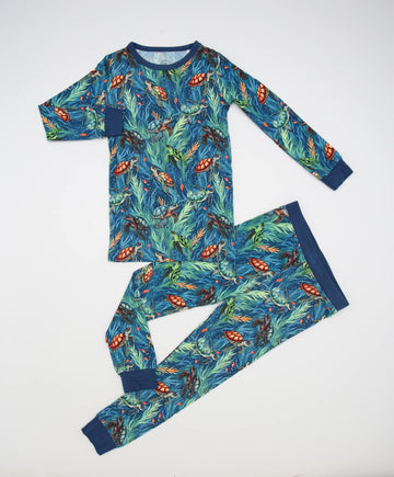 Sea Turtle Two Piece Long Sleeve Pajamas