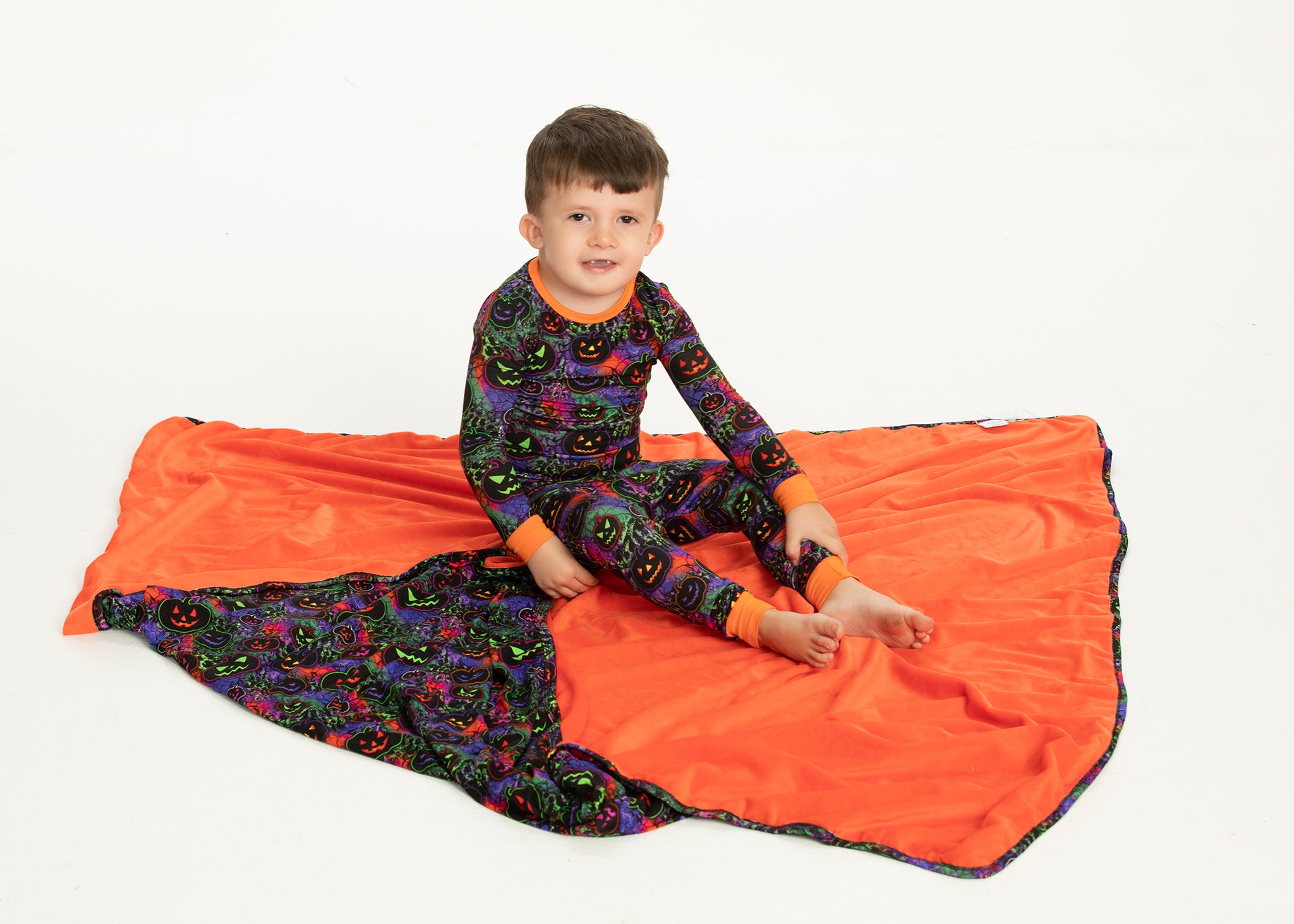 Halloween Pumpkins Two Piece long sleeve pajamas