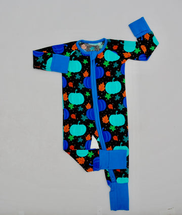 Blue Pumpkin bamboo Zippy pajamas