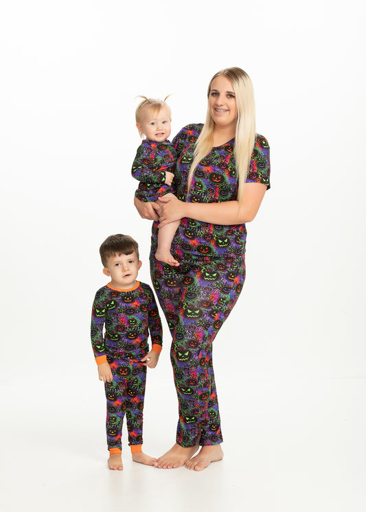 Halloween Pumpkins Two Piece long sleeve pajamas