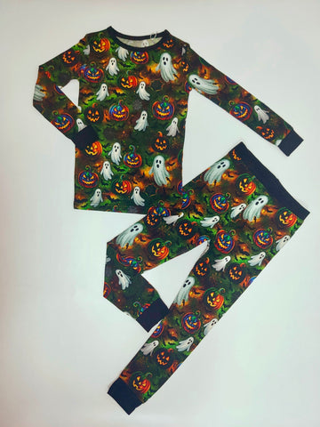Boo crew long Sleeve Piece Pajamas Set