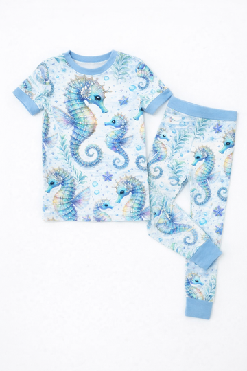 Short Sleeve sea horse Piece Pajamas Set pre order