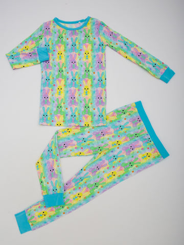 Hoppy Easter Two Piece Long Sleeve Pajamas