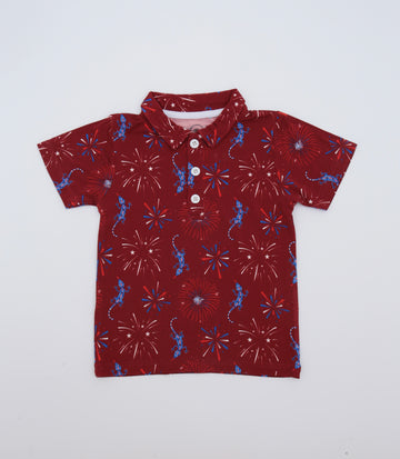 4th of July collared shirt