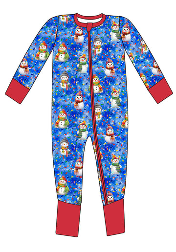 Frosty Christmas bamboo zippy pajamas