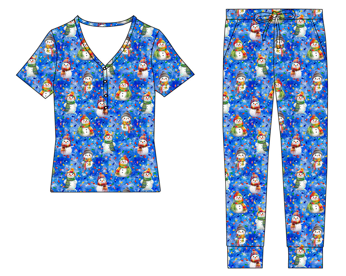 Frosty Christmas Womens Pajamas